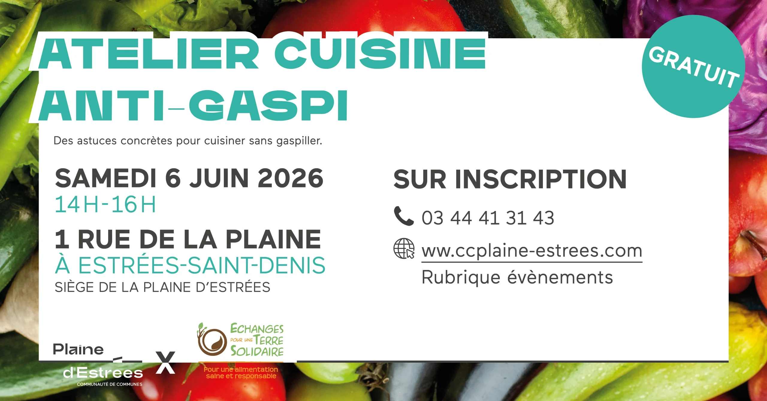 Lire la suite de l'actualité ATELIER CUISINE ANTI-GASPILLAGE ALIMENTAIRE